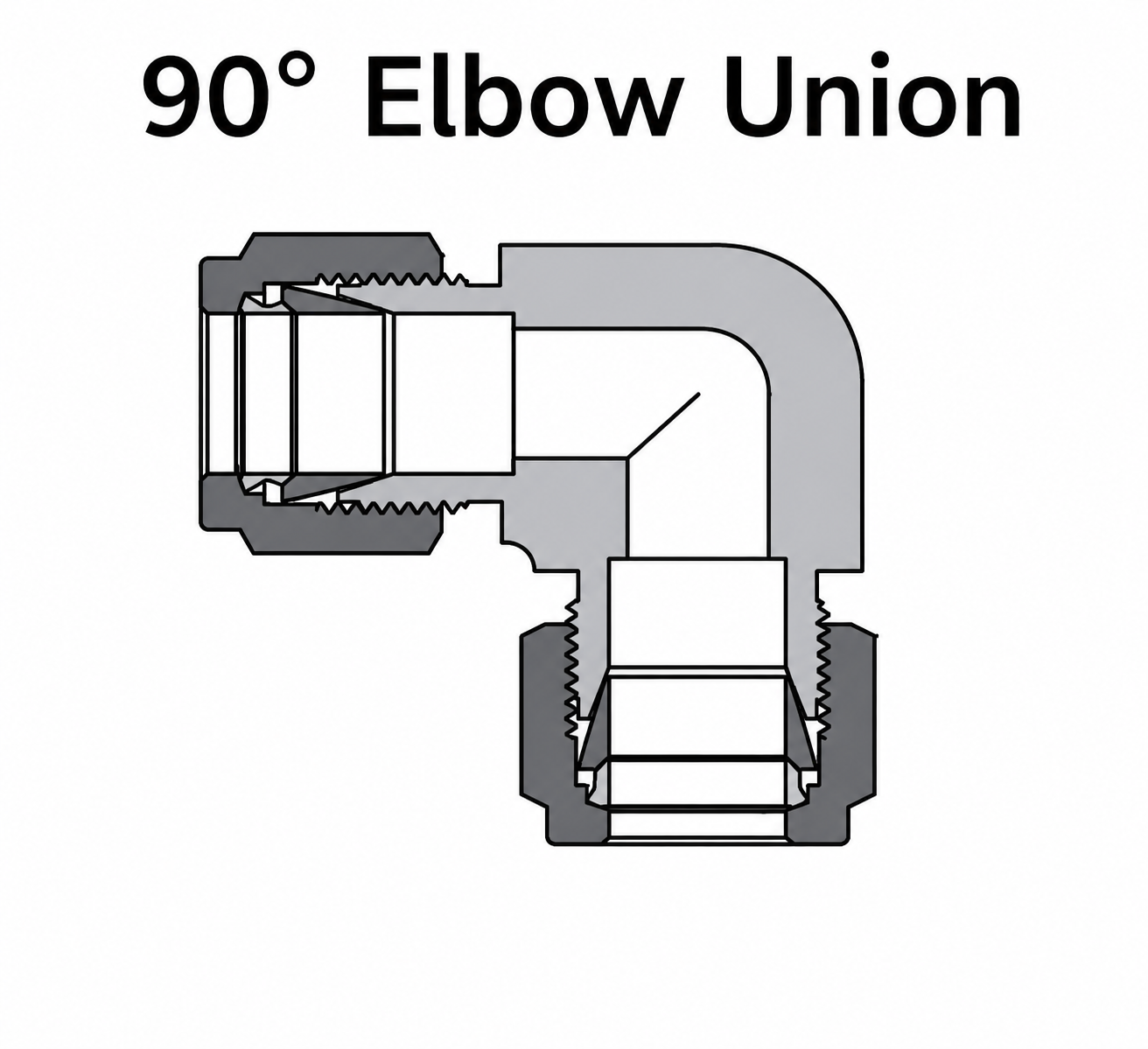 90° Elbow Union - Gambar 3