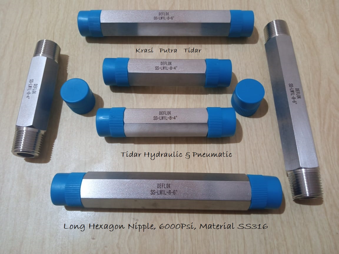Hex Long Nipple 1/2"NPT Male - Gambar 2