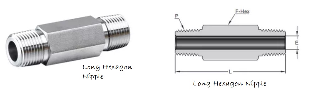 Hex Long Nipple 1/2"NPT Male - Gambar 4